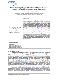 Image of Effect of Adding Maggot (Black Soldier Fly) On Wet Food Against Morphology Conditions and Cat Physiology