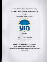 Image of Laporan Ujian Tengah Semester (UTS) Mata Kuliah Evaluasi Pembelajaran PAi